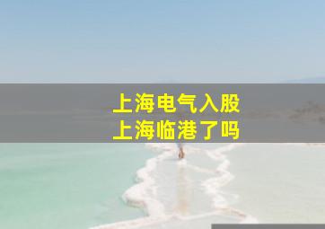 上海电气入股上海临港了吗