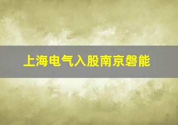 上海电气入股南京磐能