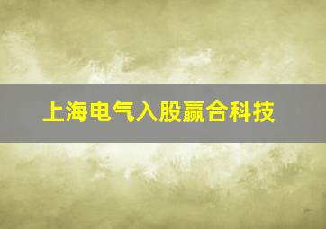 上海电气入股赢合科技