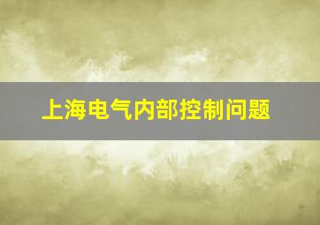 上海电气内部控制问题