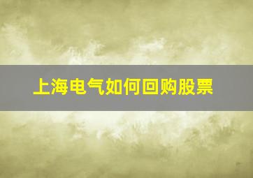 上海电气如何回购股票