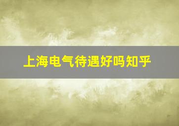 上海电气待遇好吗知乎