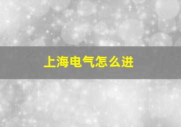 上海电气怎么进