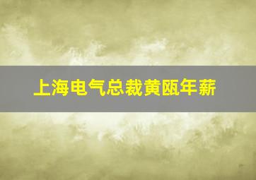 上海电气总裁黄瓯年薪