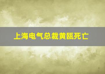 上海电气总裁黄瓯死亡