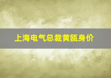 上海电气总裁黄瓯身价