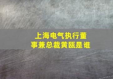 上海电气执行董事兼总裁黄瓯是谁