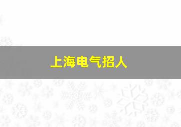 上海电气招人