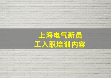 上海电气新员工入职培训内容