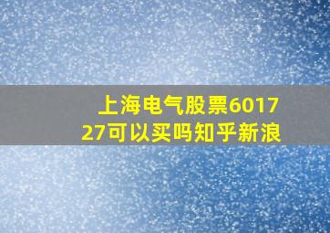 上海电气股票601727可以买吗知乎新浪