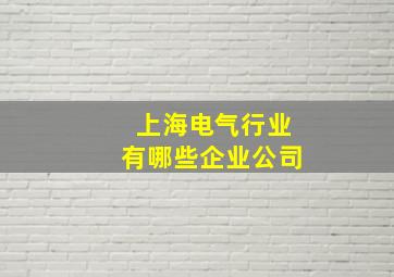 上海电气行业有哪些企业公司