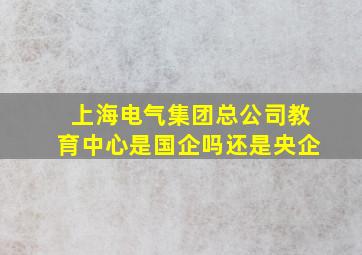 上海电气集团总公司教育中心是国企吗还是央企