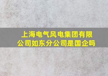 上海电气风电集团有限公司如东分公司是国企吗