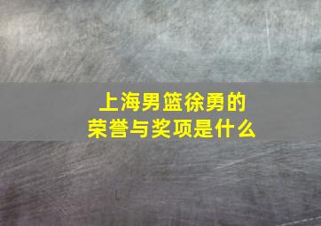 上海男篮徐勇的荣誉与奖项是什么