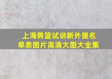 上海男篮试训新外援名单表图片高清大图大全集