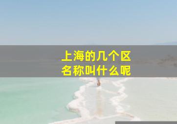 上海的几个区名称叫什么呢