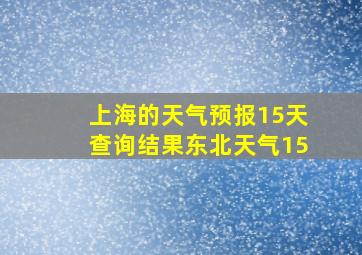 上海的天气预报15天查询结果东北天气15