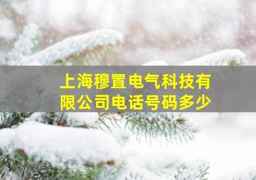 上海穆置电气科技有限公司电话号码多少