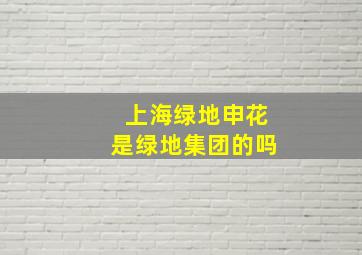 上海绿地申花是绿地集团的吗