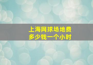 上海网球场地费多少钱一个小时