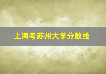 上海考苏州大学分数线