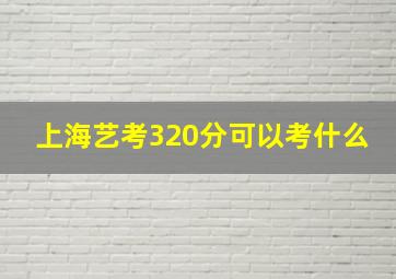 上海艺考320分可以考什么