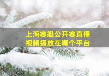 上海赛艇公开赛直播视频播放在哪个平台