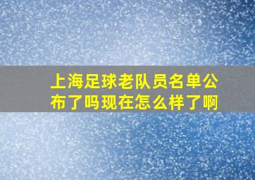 上海足球老队员名单公布了吗现在怎么样了啊