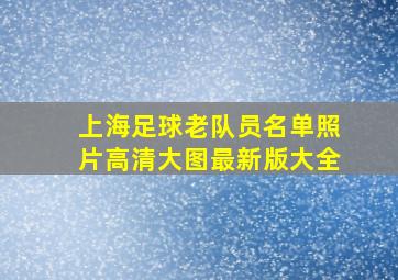 上海足球老队员名单照片高清大图最新版大全