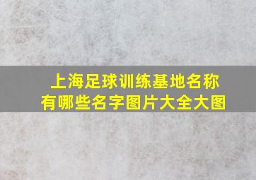 上海足球训练基地名称有哪些名字图片大全大图