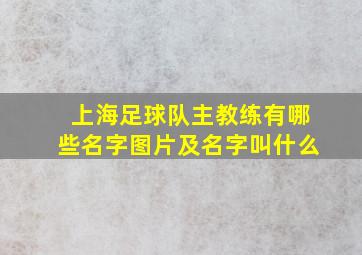 上海足球队主教练有哪些名字图片及名字叫什么