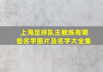 上海足球队主教练有哪些名字图片及名字大全集