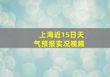 上海近15日天气预报实况视频