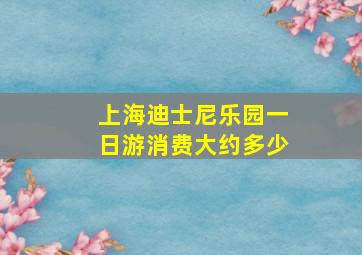 上海迪士尼乐园一日游消费大约多少