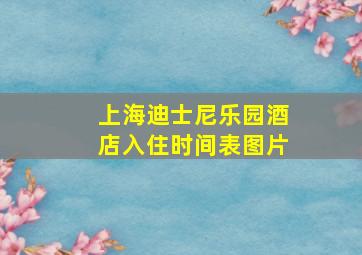 上海迪士尼乐园酒店入住时间表图片