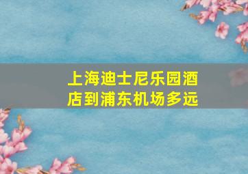 上海迪士尼乐园酒店到浦东机场多远