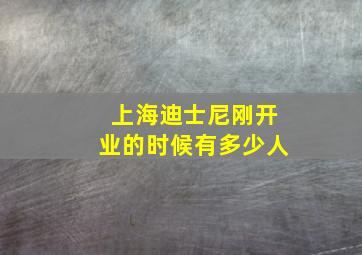 上海迪士尼刚开业的时候有多少人