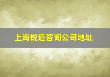 上海锐道咨询公司地址