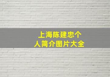 上海陈建忠个人简介图片大全