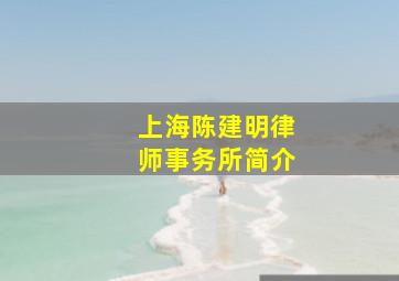 上海陈建明律师事务所简介