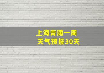 上海青浦一周天气预报30天