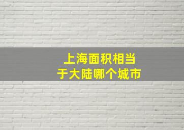 上海面积相当于大陆哪个城市