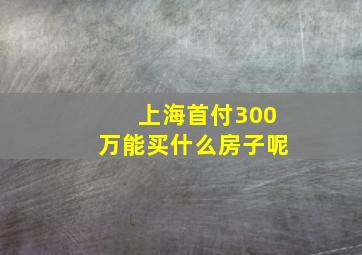 上海首付300万能买什么房子呢