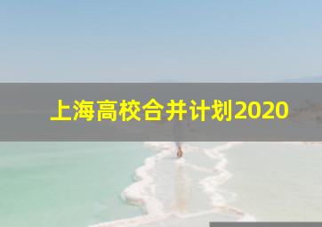 上海高校合并计划2020