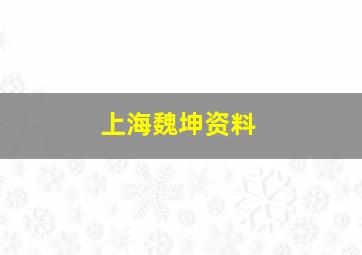 上海魏坤资料