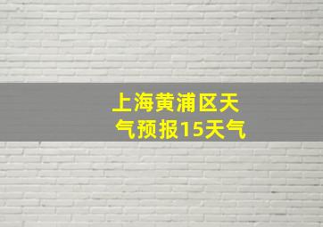 上海黄浦区天气预报15天气