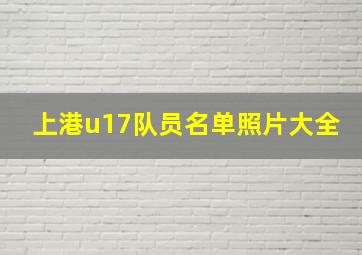 上港u17队员名单照片大全