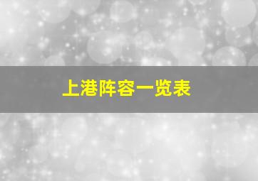 上港阵容一览表