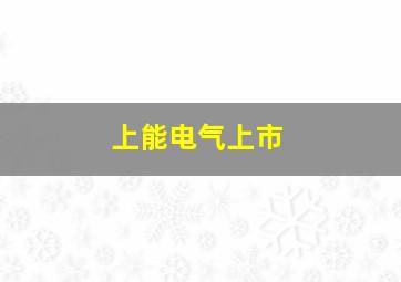 上能电气上市