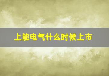 上能电气什么时候上市